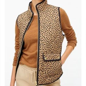 J. Crew Cheetah Puffer Vest